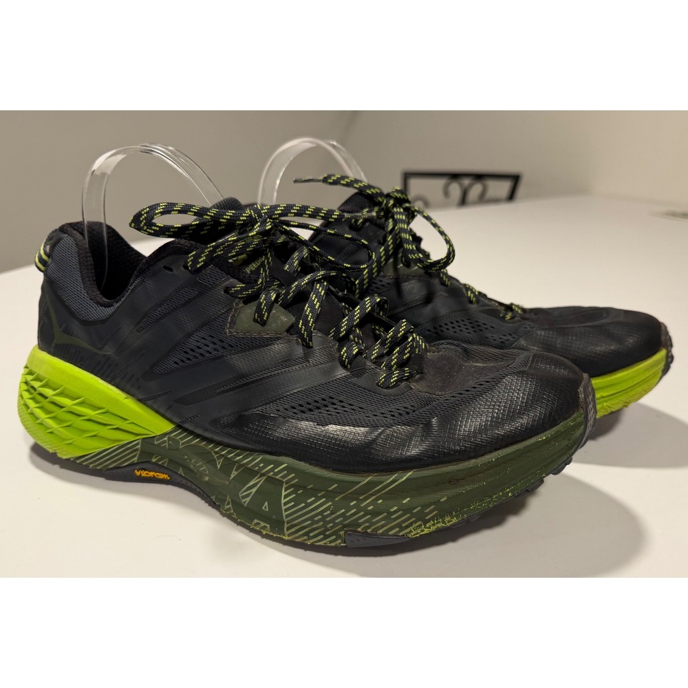 Hoka One One Speedgoat 3 Mens 11.5 Trail Running Shoes Ebony Black 1099733 EBLC